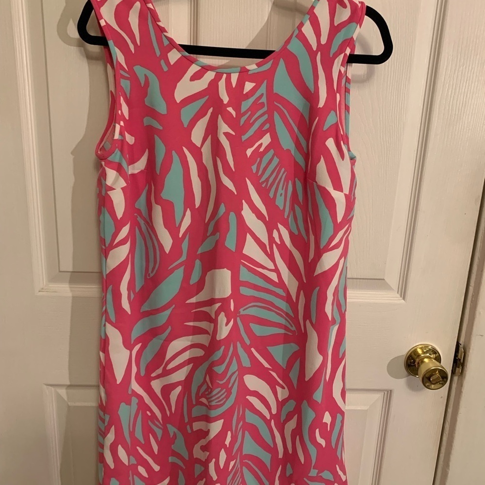Lilly Pulitzer Sabrina Shift Dress in Capri Pink Papaya Playa Print Size Large